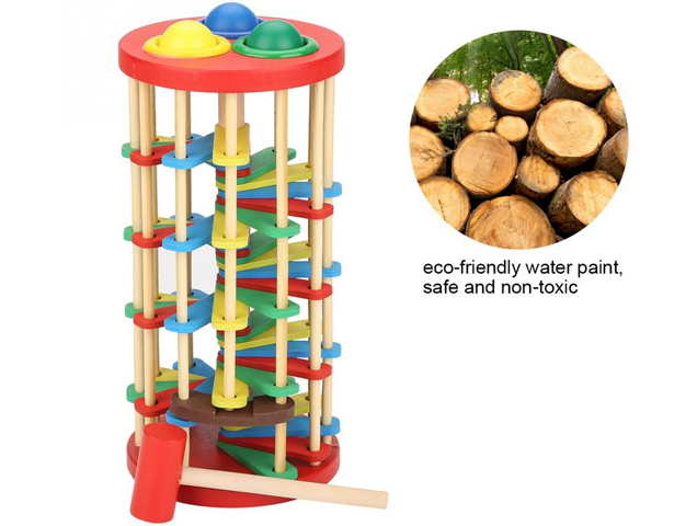 Wooden Knock Ball Ladder Toy