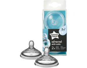 Tommee Tippee Closer to Nature Anti-Colic Medium Flow Teats (2-pack)