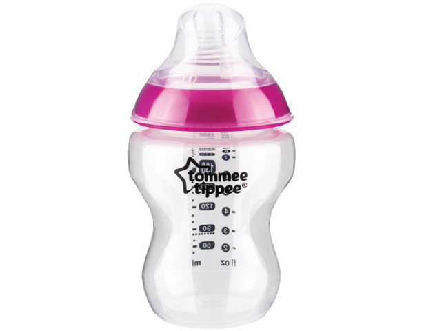 Tommee Tippee CTN Tinted Feeding Bottle 260ml Pink Ring