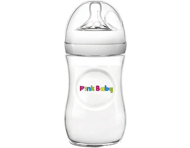 Pink Baby Wide Neck Feeding Bottle 240ml