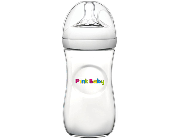 Pink Baby Wide Neck Feeding Bottle 330ml